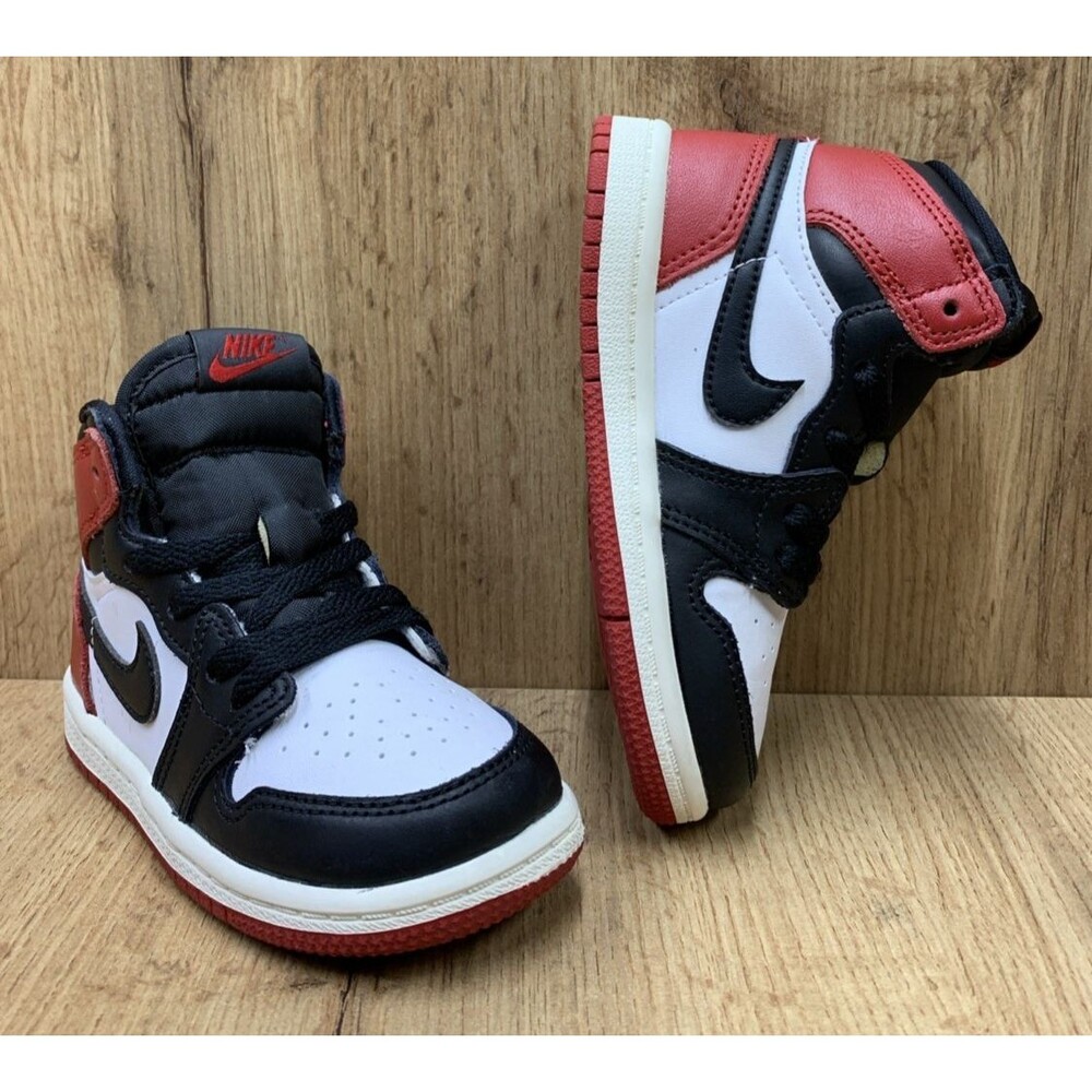 Nike Air Jordan 1 Retro High Shoes OG Black Toe Reimagined FD1412-106 Size 8C